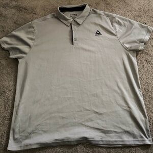 Reebok Gray Polo Shirt with Quarter-Zip Collar